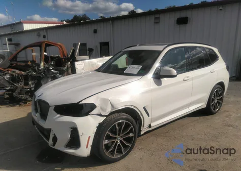 2022 BMW X3 xDrive30I z USA, uszkodzony, nr VIN 5UX53DP03N9M13476
